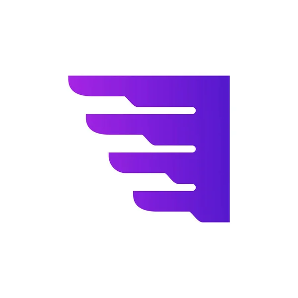 Snelverzending Eerste Brief Levering Logo Purple Gradient Shape Met Geometrische — Stockvector
