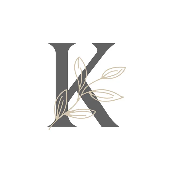 Initial Letter Floral Botanical Logo Nature Leaf Feminine Beauty Salon — Stock Vector