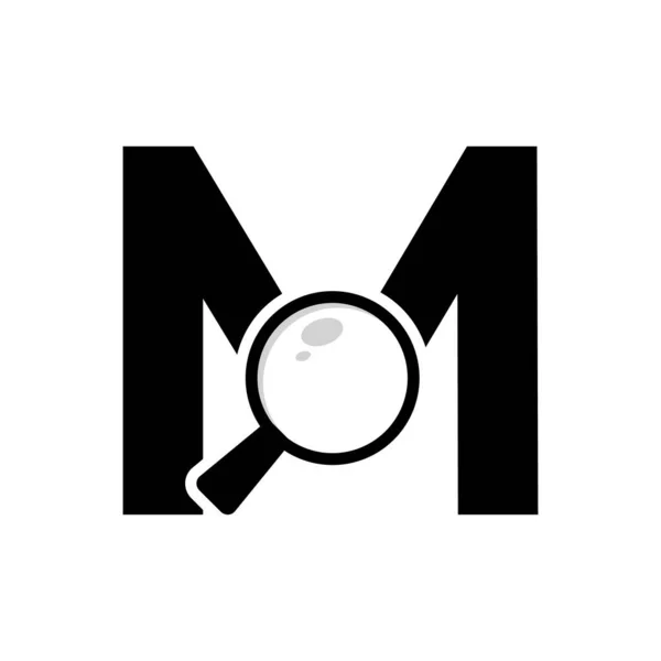 Letter Magnifying Glass Logo Design — 스톡 벡터