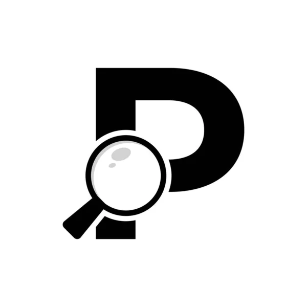 Λογότυπο Αναζήτησης Γράμμα Μεγεθυντικός Σχεδιασμός Λογότυπου Γυαλιού — Διανυσματικό Αρχείο