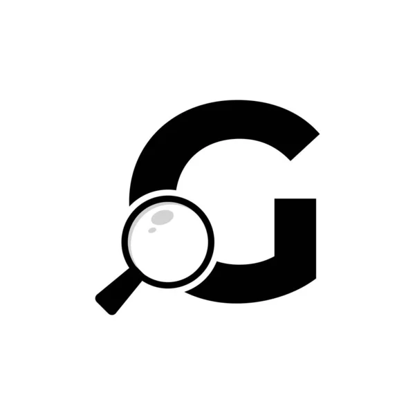 Logotipo Pesquisa Carta Magnifying Glass Logo Design — Vetor de Stock