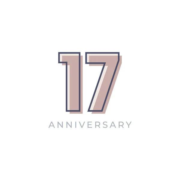 17周年庆祝会病媒 一周年快乐庆祝模板设计图解 — 图库矢量图片