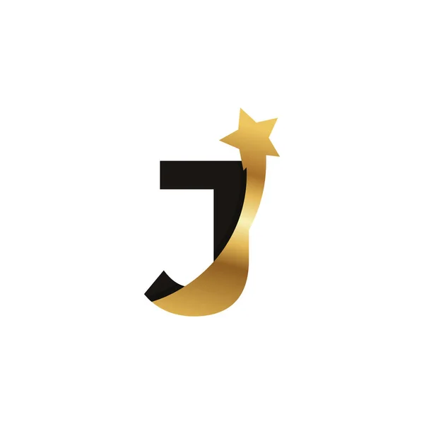 Początkowa Litera Złota Gwiazda Element Symbolu Symbolu — Wektor stockowy