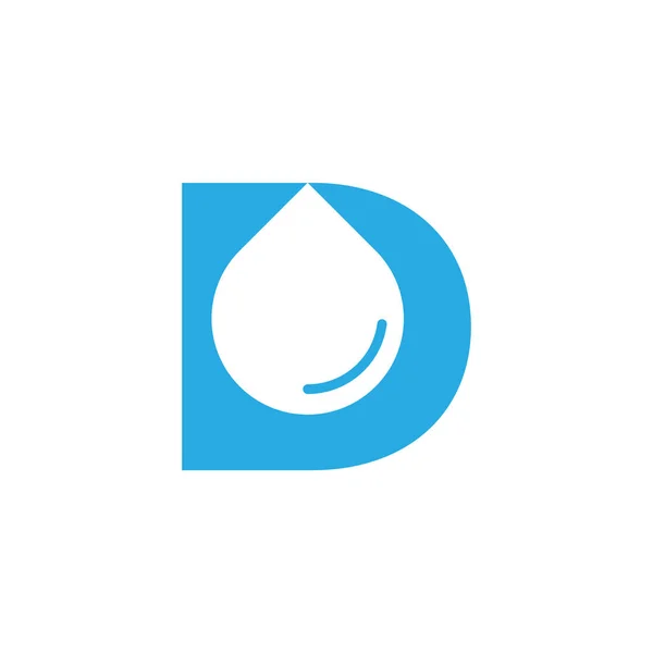 Carta Inicial Hydro Logo Con Negativo Espacio Gota Agua Icono — Vector de stock