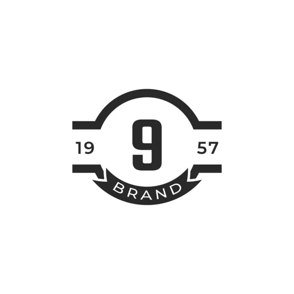 Vintage Insignia Number Logo Design Template Element Suitable Identity Label — Stock Vector
