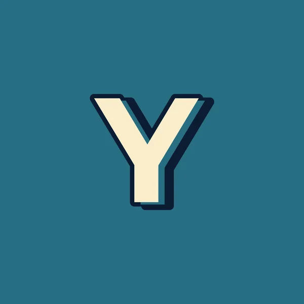 Vintage Retro Style Αλφάβητο Γράμμα Logo Διάνυσμα Uppercase Στοιχείο Πρότυπο — Διανυσματικό Αρχείο