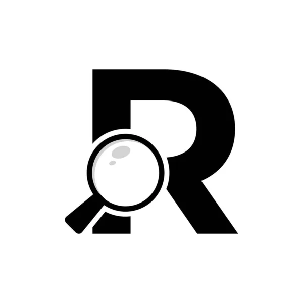 Λογότυπο Αναζήτησης Γράμμα Μεγεθυντικός Σχεδιασμός Λογότυπου Γυαλιού — Διανυσματικό Αρχείο