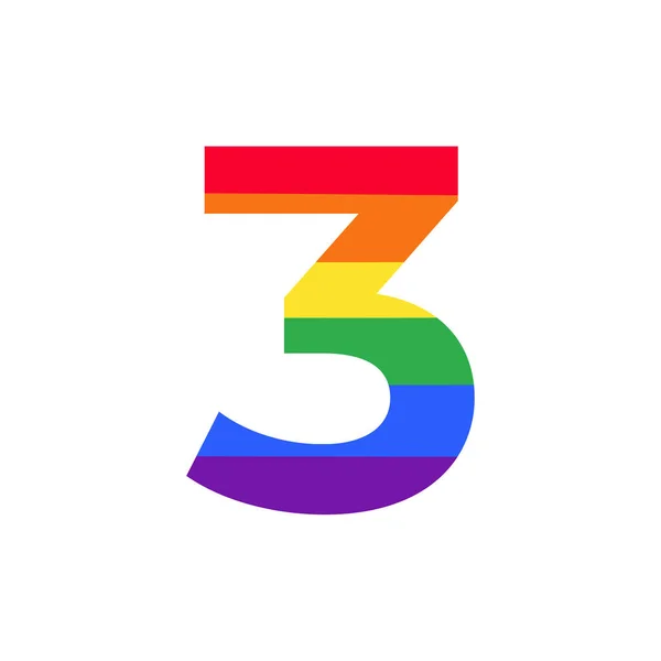 Nummer Färgat Rainbow Color Logo Design Inspiration För Hbt Konceptet — Stock vektor