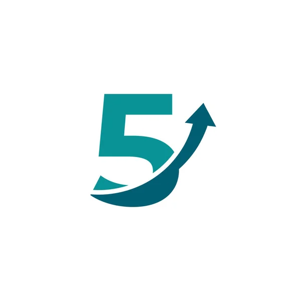 Symbole Numéro Logo Flèche Vers Haut Bon Pour Entreprise Voyage — Image vectorielle