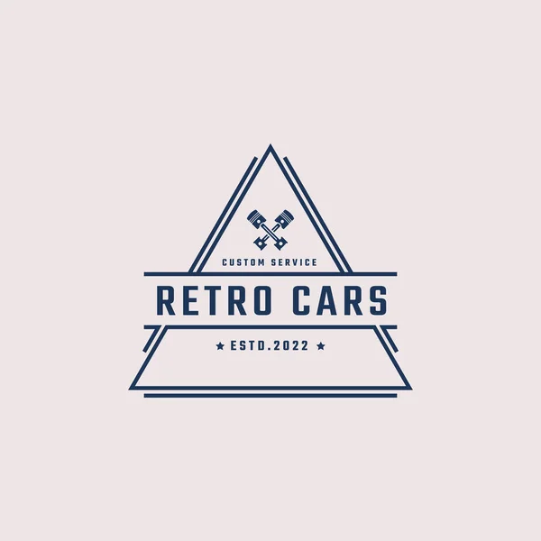 Vintage Retro Emblema Embblem Carro Auto Serviço Logotipo Com Pistão —  Vetores de Stock