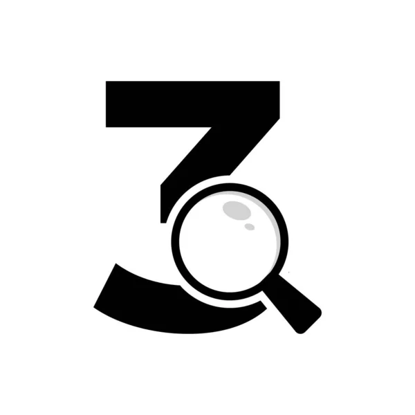 Cerca Logo Numero Logo Della Lente Ingrandimento Design — Vettoriale Stock