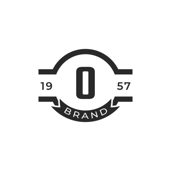 名牌0号标志设计模板元件 适用于身份识别 咖啡店 酒店病媒 — 图库矢量图片