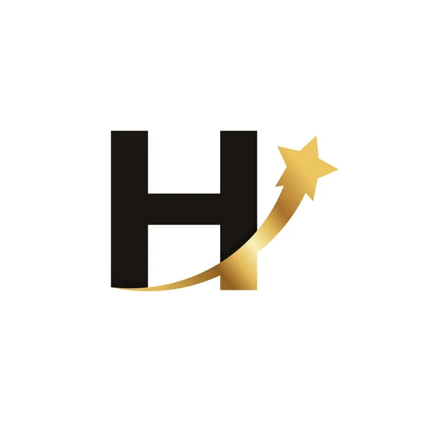 Letra Inicial Golden Star Logo Icono Símbolo Plantilla Elemento — Vector de stock