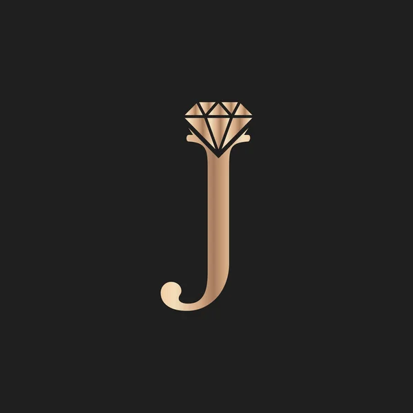 Zlaté Písmeno Luxus Diamantovým Symbolem Premium Diamond Logo Design Inspiration — Stockový vektor
