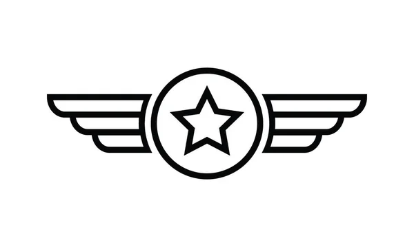 Vintage Emblem Badge Millitary Aviation Logo Vector Design Illustration — Stockový vektor