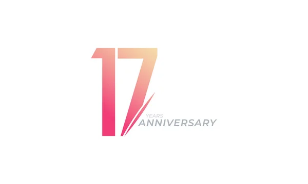 17周年記念ベクトル お祝いお祝いお祝いテンプレートデザインイラスト — ストックベクタ