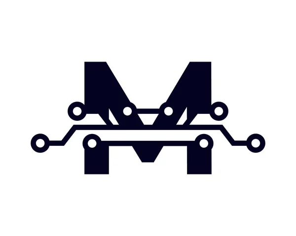 Tech Lettre Logo Modèle Logo Vectoriel Futuriste Forme Géométrique Utilisable — Image vectorielle