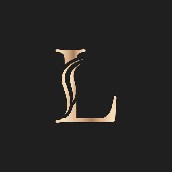 Elegante Letra Graceful Royal Calligraphic Hermoso Logotipo Emblema Oro Vintage — Vector de stock