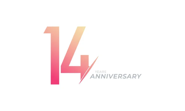 14周年記念ベクトル お祝いお祝いお祝いテンプレートデザインイラスト — ストックベクタ