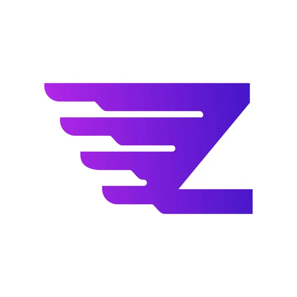 Snelle Verzending Eerste Brief Levering Logo Purple Gradient Shape Met — Stockvector