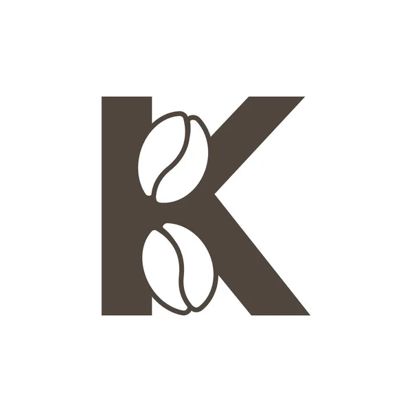 Logo Kavárny Písmeno Zápornou Mezerou Káva Ikona Uvnitř Šablona Návrhu — Stockový vektor