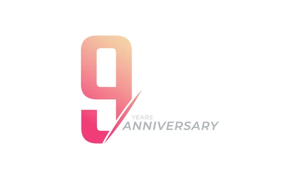 9周年記念ベクトル お祝いお祝いお祝いテンプレートデザインイラスト — ストックベクタ