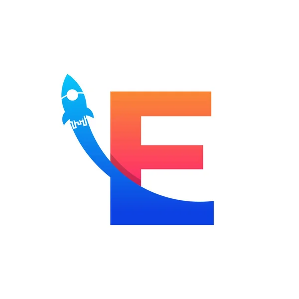 Carta Inicial Com Símbolo Ícone Logotipo Foguete Bom Para Empresa —  Vetores de Stock