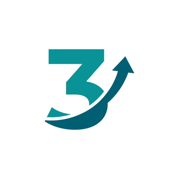 Nummer Pijl Omhoog Logo Symbool Goed Voor Bedrijf Reizen Opstarten — Stockvector