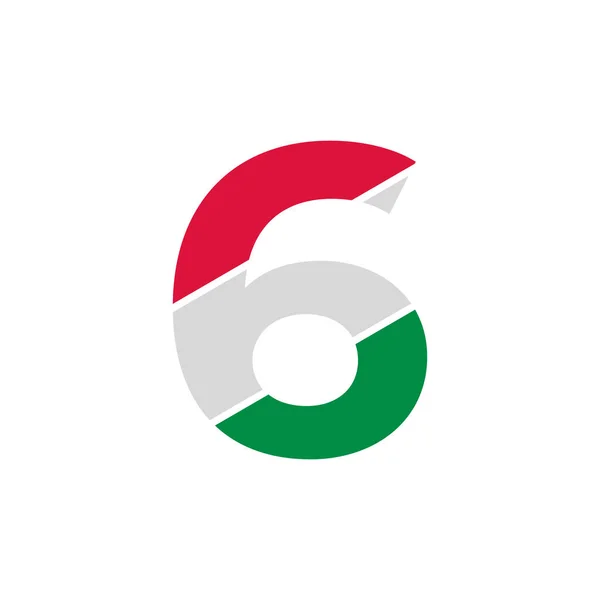 Αριθμός Αποκοπή Χαρτιού Πρότυπο Σχεδίασης Λογότυπου Χρώματος Ιταλικής Σημαίας — Διανυσματικό Αρχείο