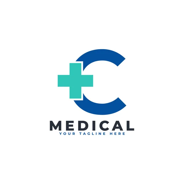 Brev Kors Logotyp Användbar För Företag Vetenskap Sjukvård Sjukhus Och — Stock vektor