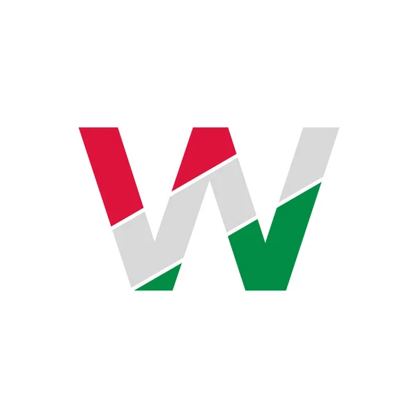 List Wstępny Wycinanka Papieru Włoską Flagą Wzór Logo Kolorów — Wektor stockowy