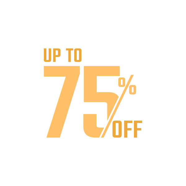 Discount Label up to 75% off Golden Vector Template Design Illustration. Suitable Design for Shop and Sale Banners.