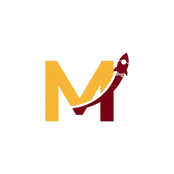 Eerste Letter Met Rocket Logo Icon Symbool Goed Voor Bedrijf — Stockvector