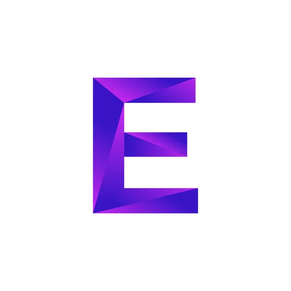 頭文字E低ポリオーバーレイロゴデザインテンプレート ベクトルEps — ストックベクタ