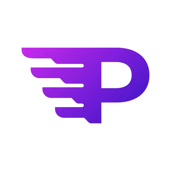 Логотип Доставки Начального Письма Доставки Фиолетовая Градиентная Форма Комбинацией Геометрических — стоковый вектор