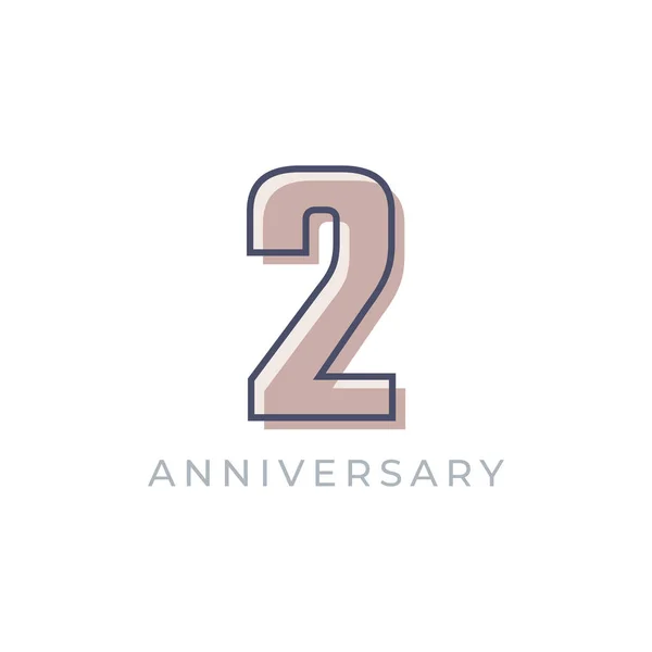 2周年記念ベクトル お祝いお祝いお祝いテンプレートデザインイラスト — ストックベクタ