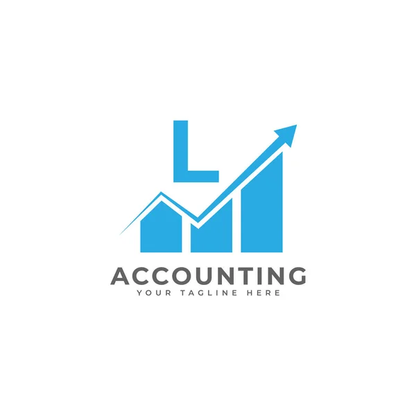 Initial Letter Chart Bar Finance Logo Design Inspiration — Stock Vector