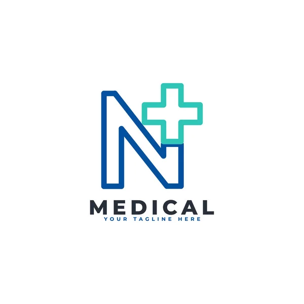 Bokstaven Kors Logotyp Linjär Stil Användbar För Företag Vetenskap Sjukvård — Stock vektor