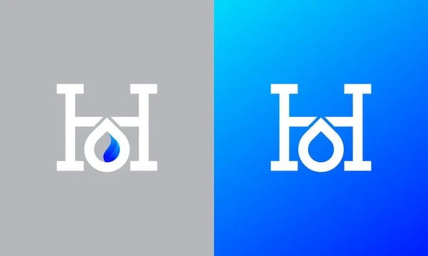 首字母H水滴标志设计模板灵感 — 图库矢量图片