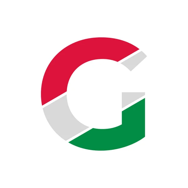 Lettera Iniziale Ritaglio Carta Con Bandiera Italiana Modello Design Logo — Vettoriale Stock