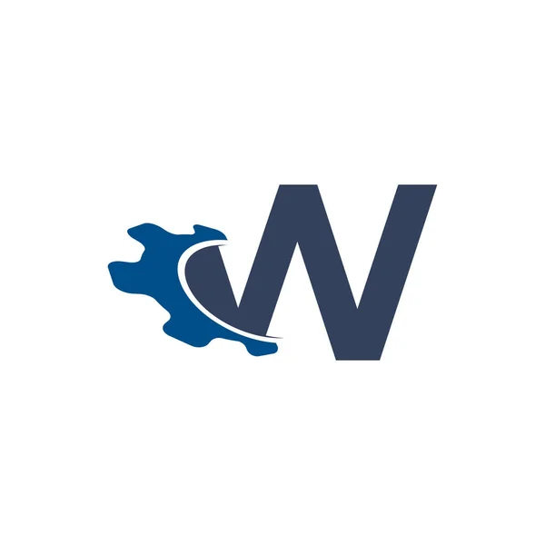 List Korporacji Swoosh Automotive Gear Logo Design Nadaje Się Budowy — Wektor stockowy