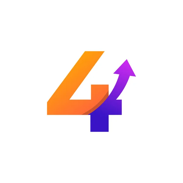 Nummer Pil Upp Logotyp Symbol Bra För Företag Resor Start — Stock vektor