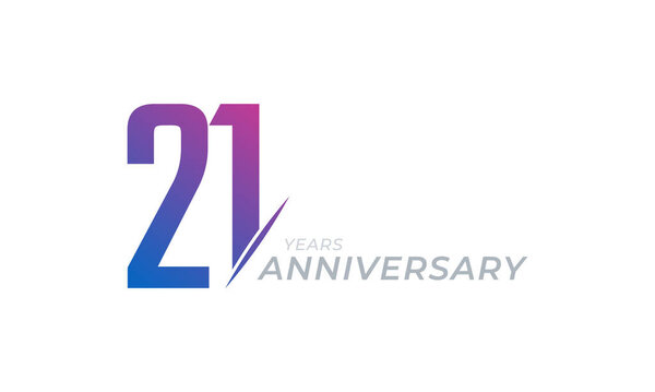 21 Year Anniversary Celebration Vector. Happy Anniversary Greeting Celebrates Template Design Illustration