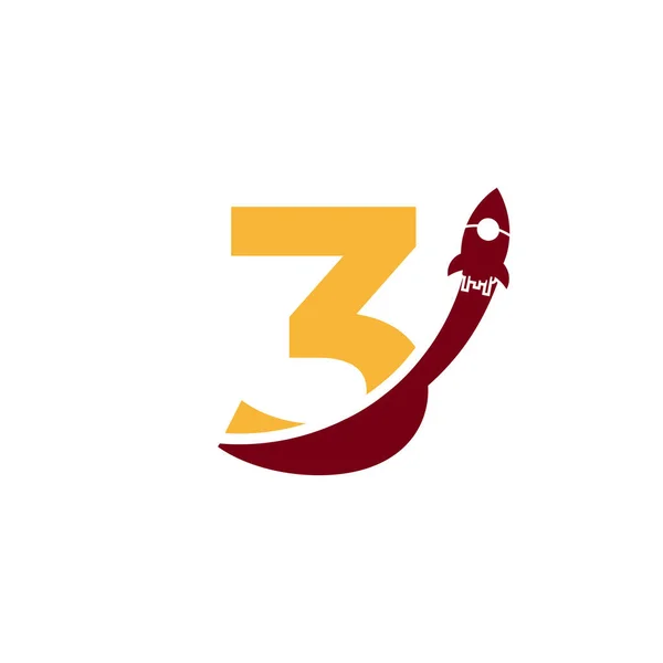 Numer Symbolem Logo Rakiety Dobre Dla Firmy Podróże Start Logos — Wektor stockowy