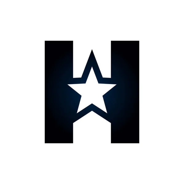 字母H星标志 可用于获奖者 得奖者及奖牌号 — 图库矢量图片