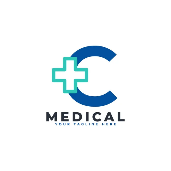 Brev Kors Logotyp Användbar För Företag Vetenskap Sjukvård Sjukhus Och — Stock vektor