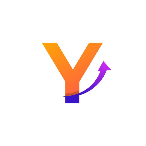 頭文字Y矢印ロゴシンボルを上に スタートアップ グラフロゴに最適 — ストックベクタ
