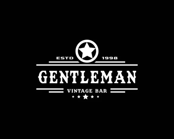 Kreative Klassische Vintage Retro Label Badge Für Gentleman Tuch Bekleidung — Stockvektor