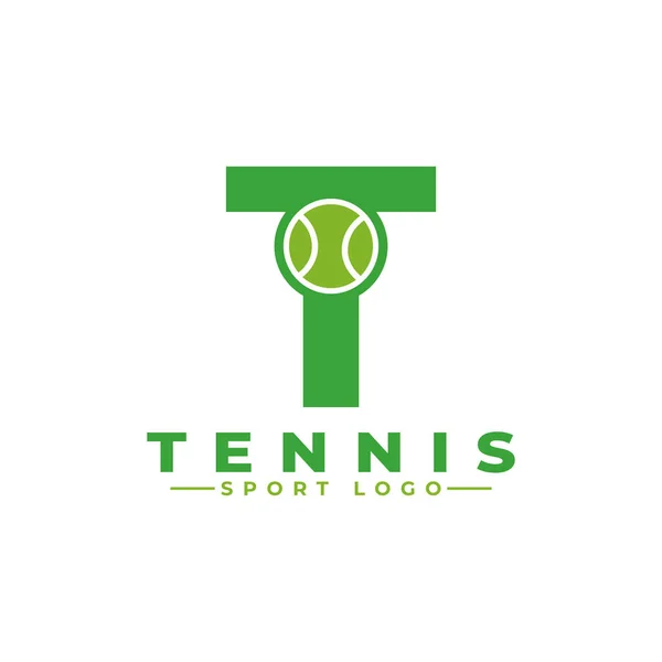 Буква Теннисным Дизайном Элементы Векторного Дизайна Спортивной Команды Фирменного Стиля — стоковый вектор