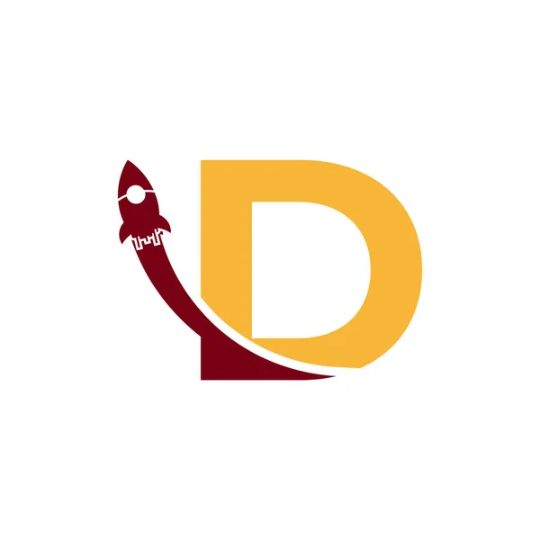 Roket Logosu Simgesi Olan Harfi Şirket Seyahat Başlangıç Lojistik Logolar — Stok Vektör